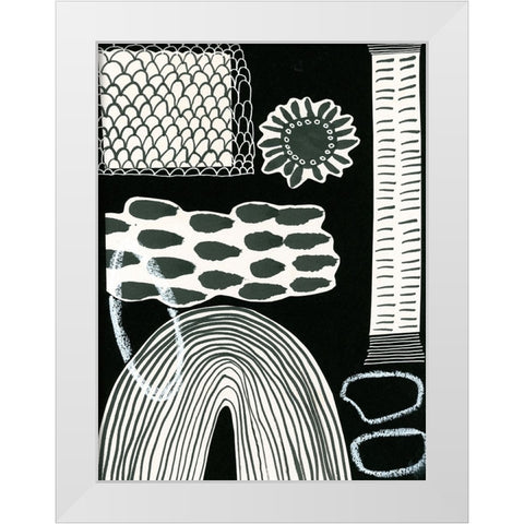 BAndW Fun V White Modern Wood Framed Art Print by Moore, Regina