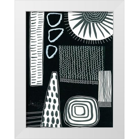 BAndW Fun IX White Modern Wood Framed Art Print by Moore, Regina
