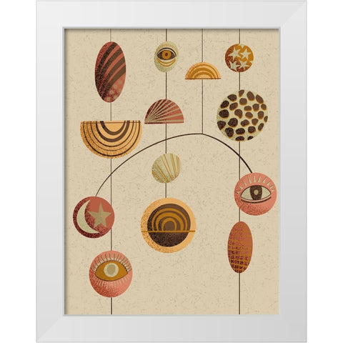 Boho Chimes  I White Modern Wood Framed Art Print by Moore, Regina