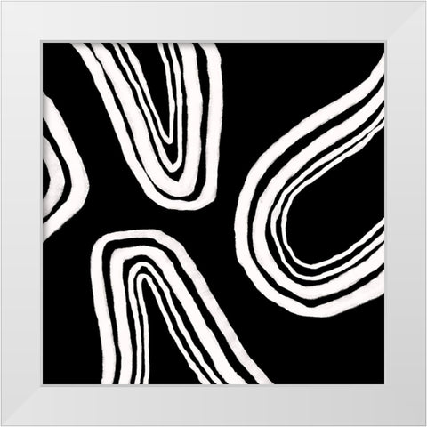 Dizziness III White Modern Wood Framed Art Print by Moore, Regina