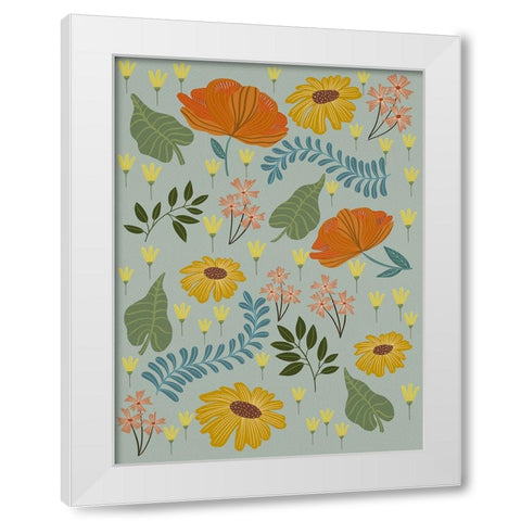 Pick A Daisy I White Modern Wood Framed Art Print by Moore, Regina