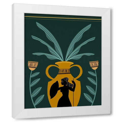 Warrior Goddess Vase I White Modern Wood Framed Art Print by Moore, Regina