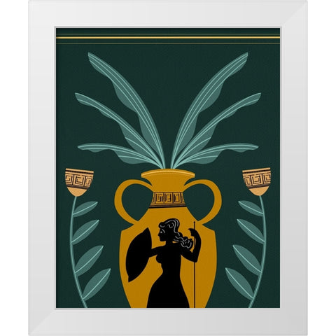 Warrior Goddess Vase I White Modern Wood Framed Art Print by Moore, Regina