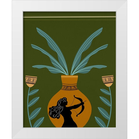 Warrior Goddess Vase II White Modern Wood Framed Art Print by Moore, Regina