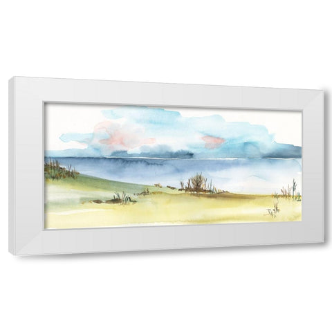 Timid Landscape I White Modern Wood Framed Art Print by Moore, Regina