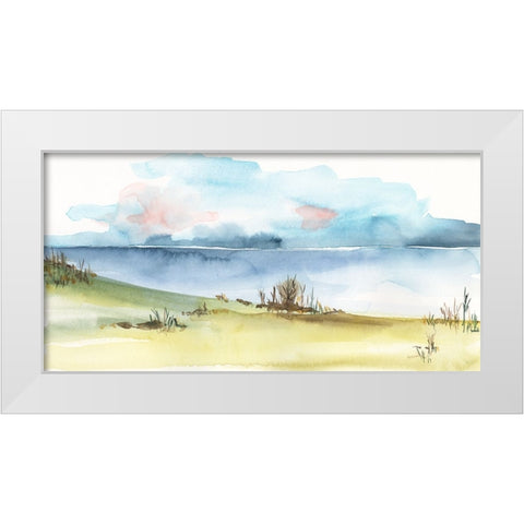 Timid Landscape I White Modern Wood Framed Art Print by Moore, Regina