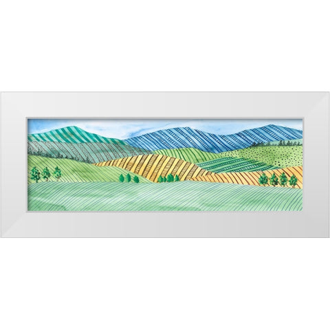 Striped Landscape II White Modern Wood Framed Art Print by Moore, Regina
