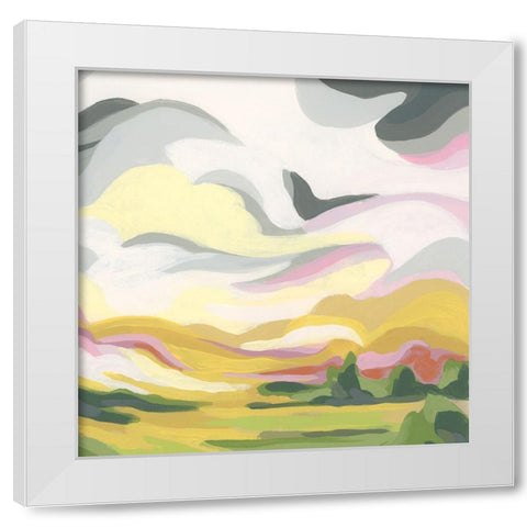 Valley Swirl I White Modern Wood Framed Art Print by Vess, June Erica