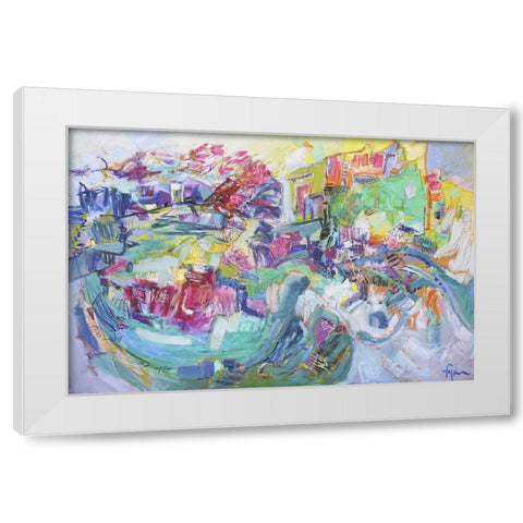 Tango in the Heartland White Modern Wood Framed Art Print by Fagan, Dorothy