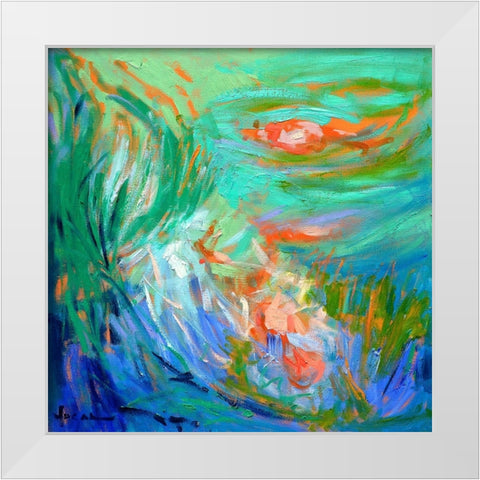Koi  I White Modern Wood Framed Art Print by Fagan, Dorothy