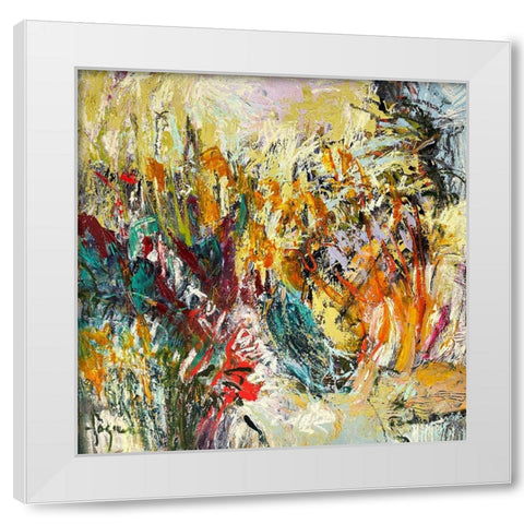 Primal Flame I White Modern Wood Framed Art Print by Fagan, Dorothy