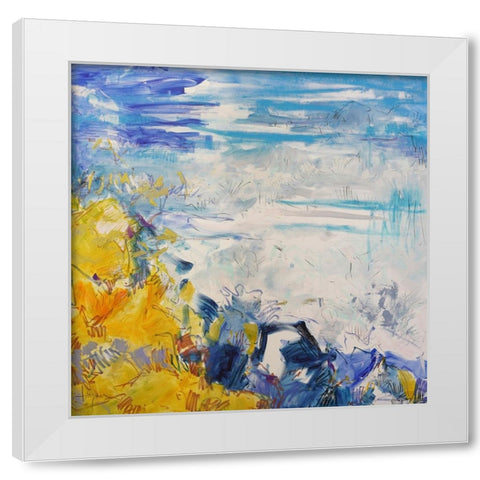 Run River Run White Modern Wood Framed Art Print by Fagan, Dorothy