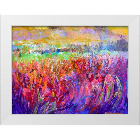 Iris Essence White Modern Wood Framed Art Print by Fagan, Dorothy