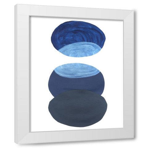 Ultramarine Orbs I White Modern Wood Framed Art Print by Willett, Michael