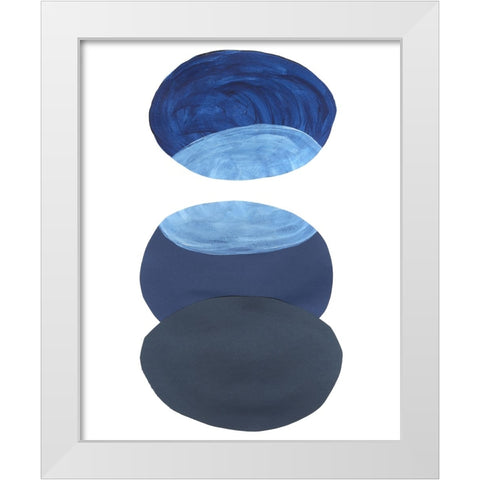 Ultramarine Orbs I White Modern Wood Framed Art Print by Willett, Michael