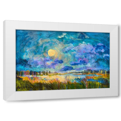 Moon Rising White Modern Wood Framed Art Print by Fagan, Dorothy