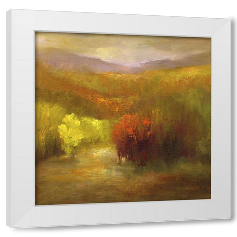 The Autumn Mountains I White Modern Wood Framed Art Print by Finch, Sheila