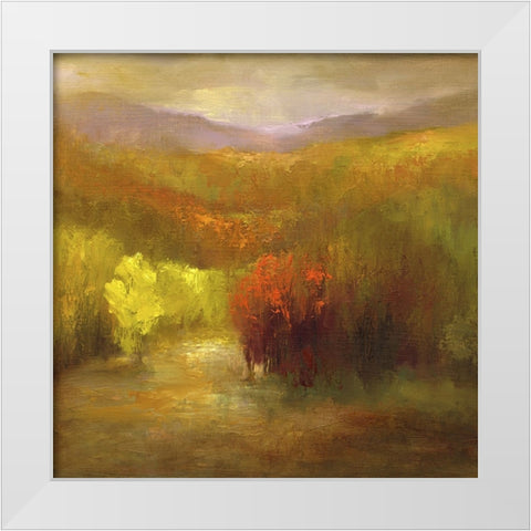The Autumn Mountains I White Modern Wood Framed Art Print by Finch, Sheila