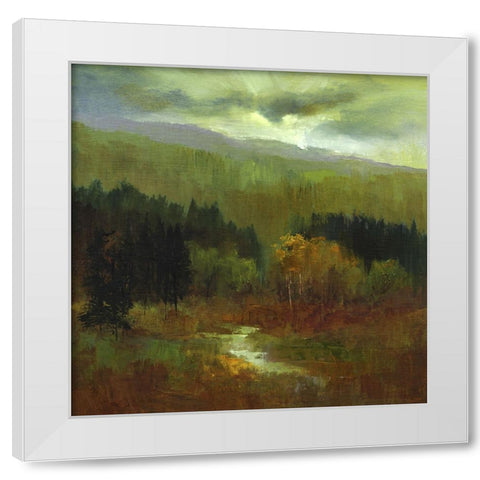 The Autumn Mountains III White Modern Wood Framed Art Print by Finch, Sheila