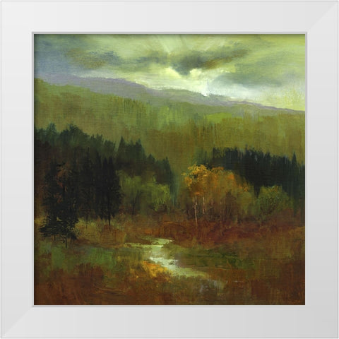 The Autumn Mountains III White Modern Wood Framed Art Print by Finch, Sheila