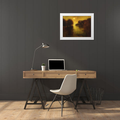 River Glow White Modern Wood Framed Art Print by Finch, Sheila