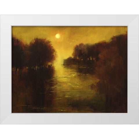River Glow White Modern Wood Framed Art Print by Finch, Sheila