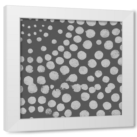 Square Decorative Batik  II White Modern Wood Framed Art Print by Saunders, Alonzo