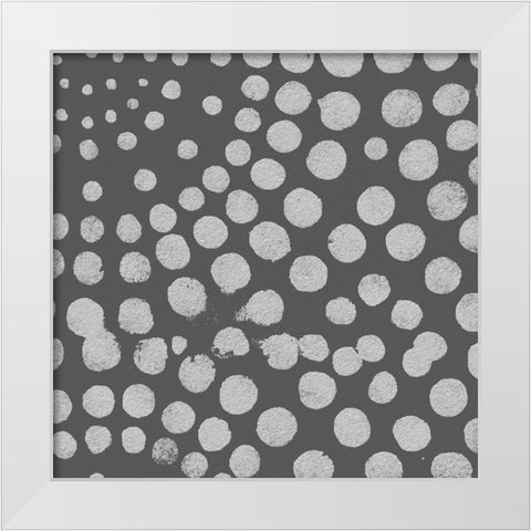 Square Decorative Batik  II White Modern Wood Framed Art Print by Saunders, Alonzo