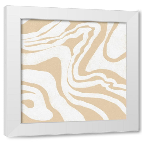 Square Modern Batik  I White Modern Wood Framed Art Print by Saunders, Alonzo