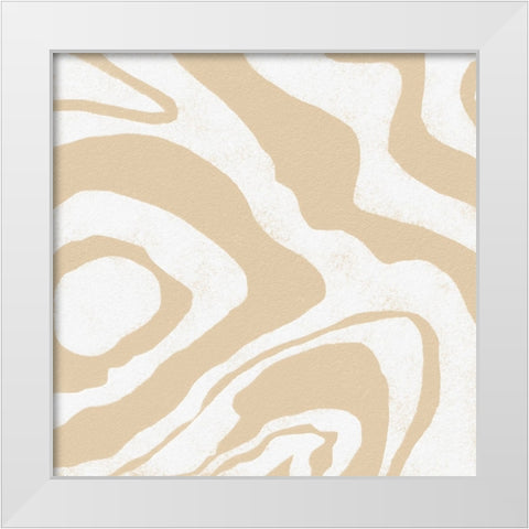 Square Modern Batik  III White Modern Wood Framed Art Print by Saunders, Alonzo