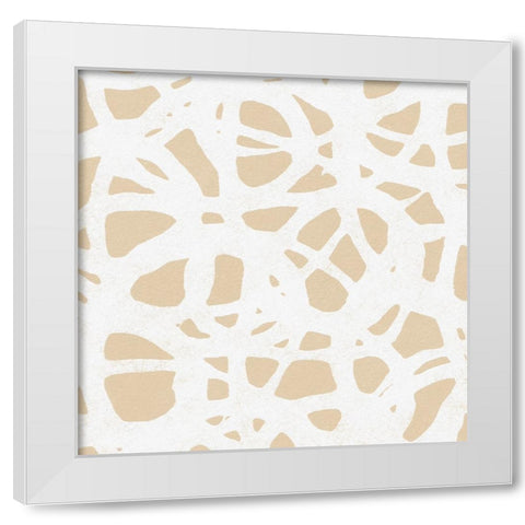 Square Modern Batik  IV White Modern Wood Framed Art Print by Saunders, Alonzo
