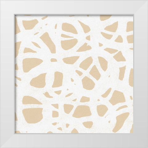 Square Modern Batik  IV White Modern Wood Framed Art Print by Saunders, Alonzo