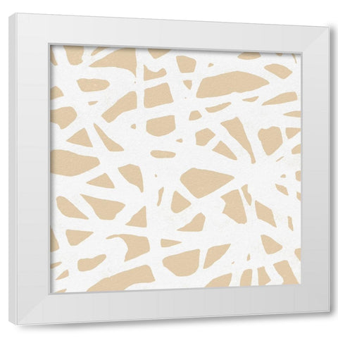 Square Modern Batik  VI White Modern Wood Framed Art Print by Saunders, Alonzo