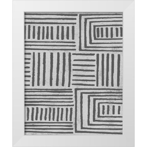 Vertical  Decorative Batik  II White Modern Wood Framed Art Print by Saunders, Alonzo