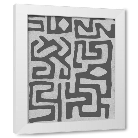 Vertical  Decorative Batik  IV White Modern Wood Framed Art Print by Saunders, Alonzo