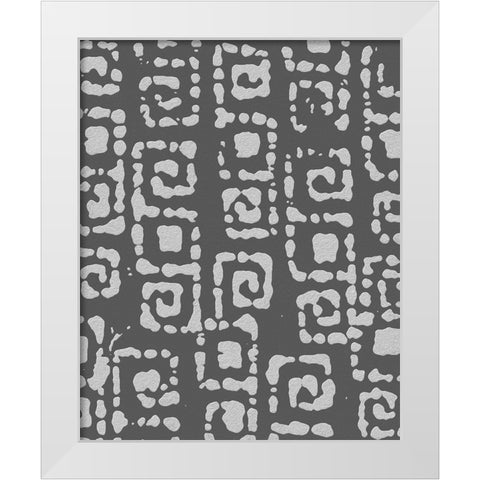 Vertical  Decorative Batik  VI White Modern Wood Framed Art Print by Saunders, Alonzo