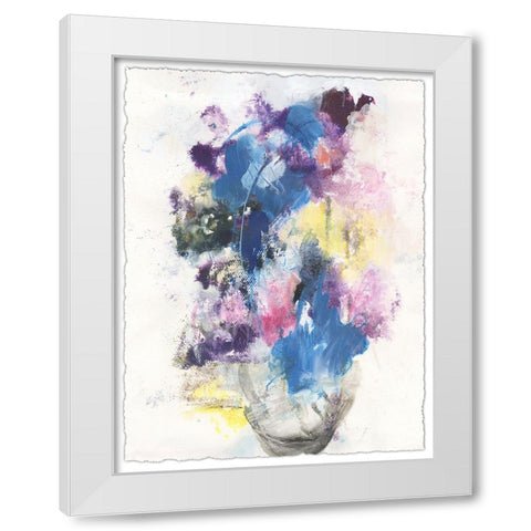 Embellished Floral Bouquet II White Modern Wood Framed Art Print by Combs, Joyce