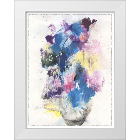 Embellished Floral Bouquet II White Modern Wood Framed Art Print by Combs, Joyce
