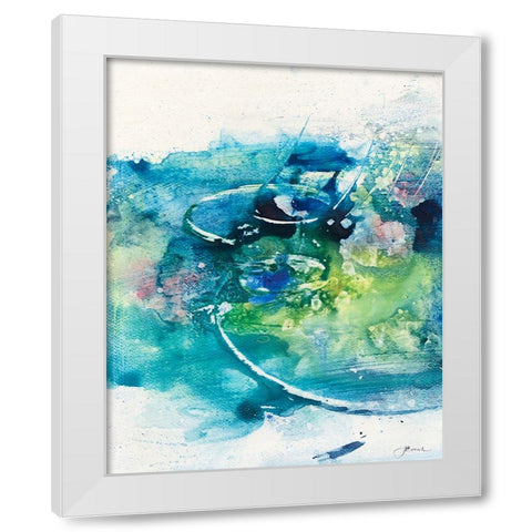 Solitary I White Modern Wood Framed Art Print by Combs, Joyce