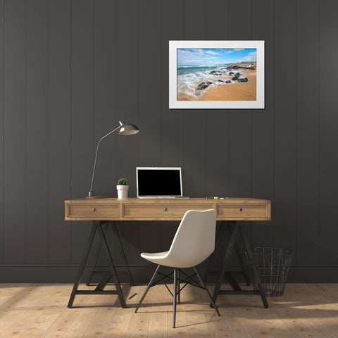 Sunny Retreat II White Modern Wood Framed Art Print by Head, Danny