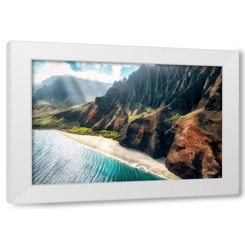 Na Pali Light I White Modern Wood Framed Art Print by Head, Danny