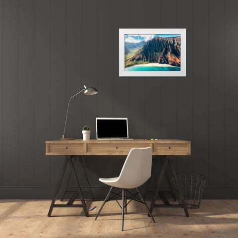 Na Pali Light II White Modern Wood Framed Art Print by Head, Danny