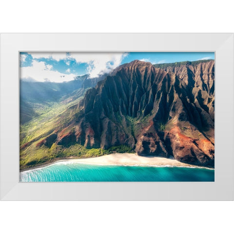 Na Pali Light II White Modern Wood Framed Art Print by Head, Danny