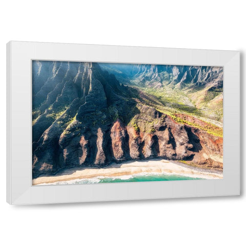 Kauai Coast White Modern Wood Framed Art Print by Head, Danny