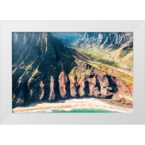 Kauai Coast White Modern Wood Framed Art Print by Head, Danny