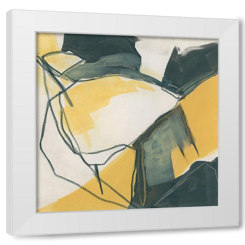 Gold Stroke IV White Modern Wood Framed Art Print by Vess, June Erica
