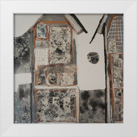 Bee Houses I White Modern Wood Framed Art Print by Ferrell, Erin McGee
