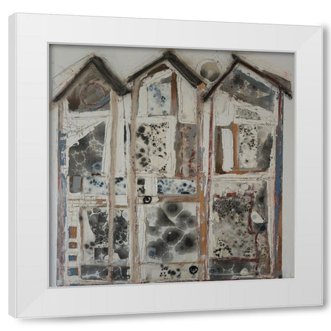 Bee Houses II White Modern Wood Framed Art Print by Ferrell, Erin McGee