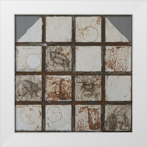 Unique Tiling II White Modern Wood Framed Art Print by Ferrell, Erin McGee