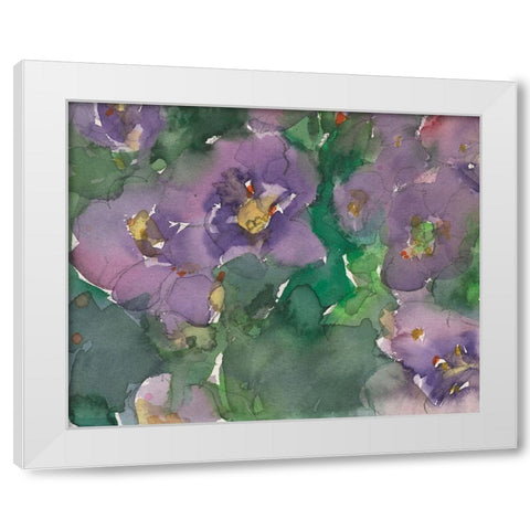 The Language of Violets II White Modern Wood Framed Art Print by Dixon, Samuel